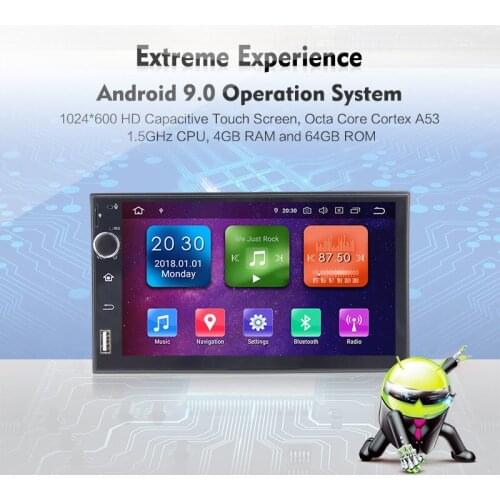 7 Inch Android 9.0 Dual Spindle General Car Multimedia Player DSP GPS + Glonass Stereo Video Automatic Radio