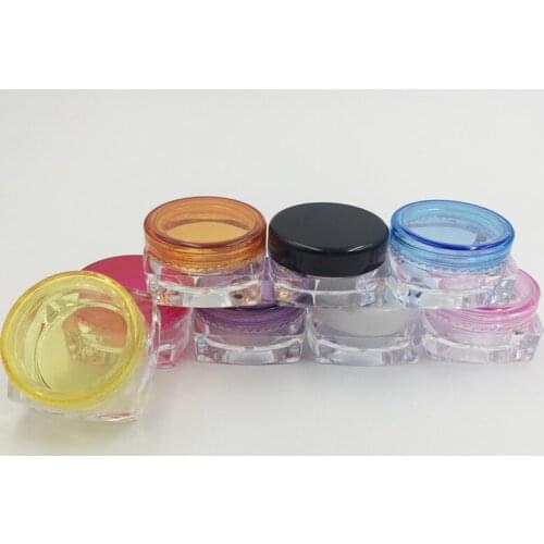 Free Shipping 100+2pcs 3ml 3g empty cream bottle,3g cream pot,cream jar,empty cosmetic jar pot,nail art glitter dust powder case