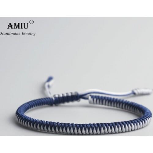 AMIU Tibetan Buddhist Lucky Charm Tibetan Bracelets & Bangles For Women Men Handmade Knots Friendship Christmas Gift Bracelet