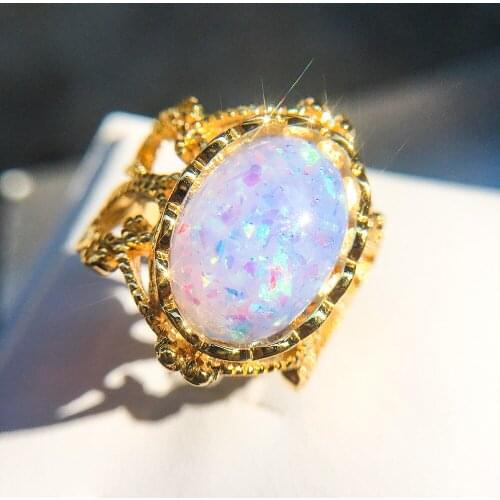 Brillian Gold Color Aobao Womens Ring Jewelry Dance Party Exclusive Hand Jewelry Friend Noble Gift