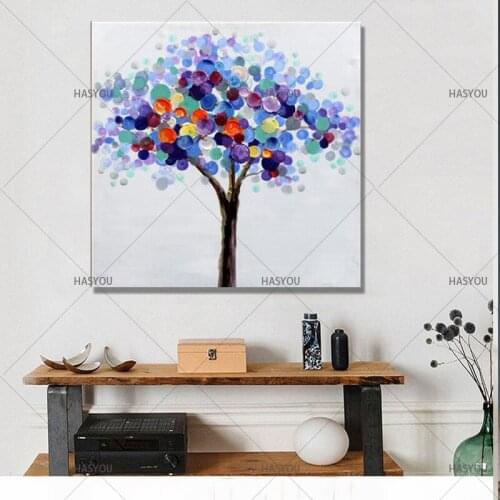 Flower tree Oil Painting Handpainted high quality paintings wall Art on Canvas landscape picture For Home Decor wedding gift