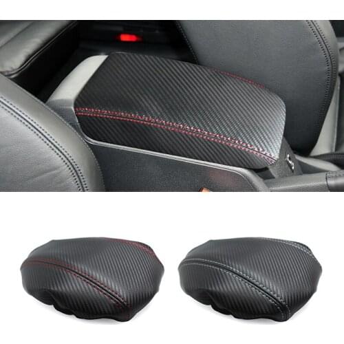 For VW Golf 6 MK6 2010 2011 2012 2013 Carbon Texture Microfiber Leather Car Interior Center Armrest Box Cover Trim
