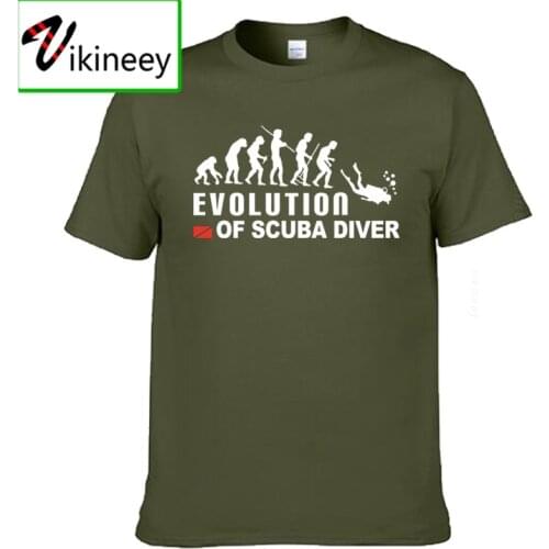 Evolution Of Scuba Diver Dive Down Flag Dive Funny Black T-shirt Mens New Designs Cotton T Shirt wholesale Top Tees