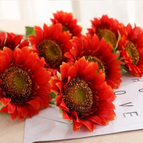 Hot sale 1bunch Single head 5inch sunflower silk cloth simulation Artificial flowers length 45cm diy wedding home decor garden