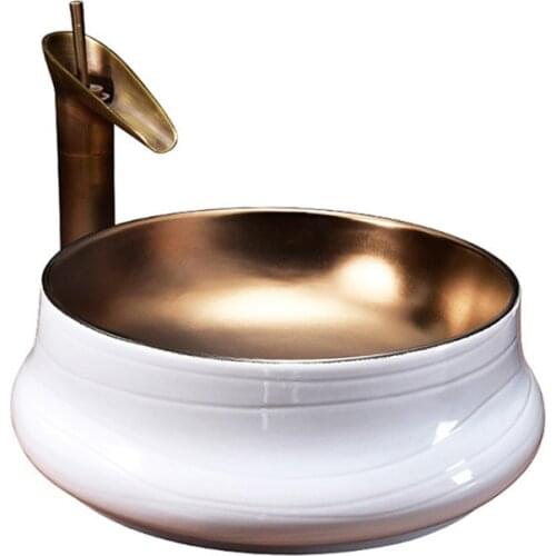 Bathroom Art Basin Counter Basin Ceramic Wash basin Bowl White Above Counter Toilet Sinks Round Lavabo Hotel bathroom Washbasin