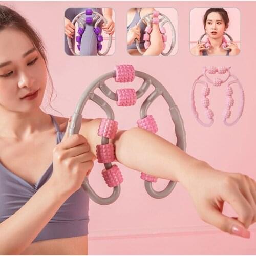New Yoga Massage Roller Trigger Point Massage Rollers For Arm Leg Neck Muscle For Fitness Gym Pilates Sports 8 Wheel Accesories