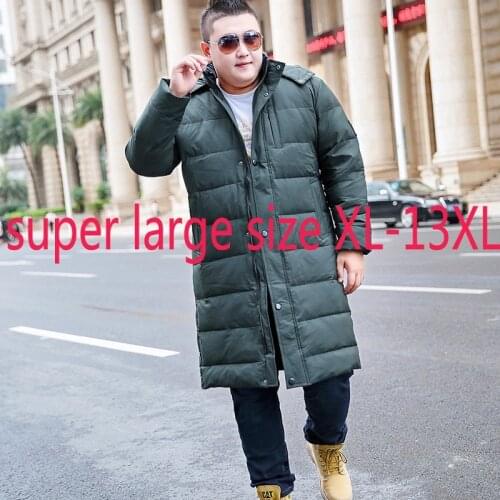 New Super Large Fashion Thickened Men Down Jacket Stand Collar X-long White Duck Down Loose Casual Plus Size XL-10XL11XL12XL13XL