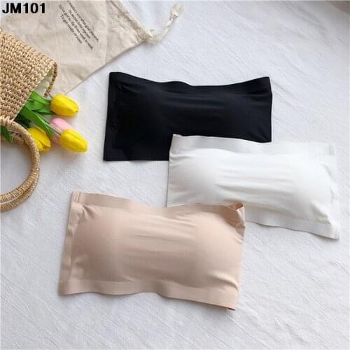 Summer Bingsi Wuhen One Word Round Strapless Chest Pad Wrapped Chest Sports Vest Beauty Back Tube Top Strapless Underwear Women