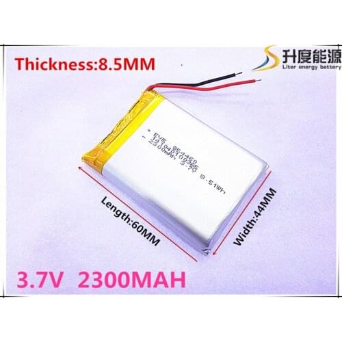 Li-po Polymer battery 2300 mah 3.7V 854460 smart home MP3 speakers Li-ion battery for dvr,GPS,mp3,mp4,cell phone,speaker