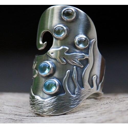 Metal Fish Ring For Women Punk Design Party Ring Jewelry Daily Wear Personality Accessories Wedding Ring