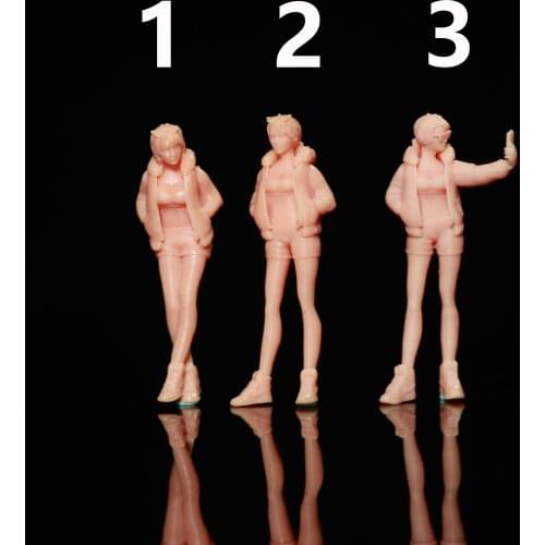 1/64 Model Miniature Figure Fashion Girls self portrait White Model Need To Be Colored By Yourself