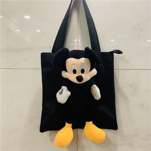 Disney Mickey Minnie Smile Fashion Anime Figures Cartoon Product Cosplay Accessories Casual Shoulder Bag Gifts Unisex