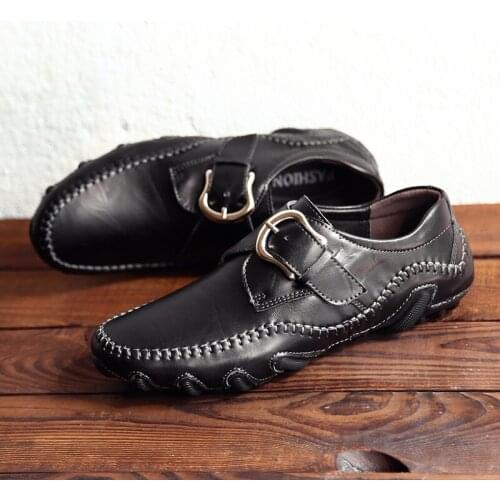 Mens Loafers Driving Shoes Footwear Split Leather Comfortable Casual Shoes Flat Shoes Breathable Driving Shoes Moccasins