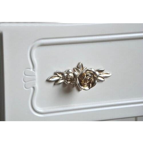 New103mm Zinc Alloy Rose Kitchen Cabinet Handle Antique Cabinet Drawer Handles&Knobs Eur-Style Furniture Hardware Bar Pulls