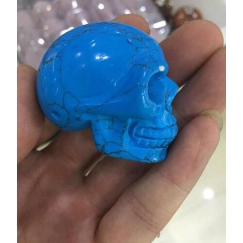 New style natural blue turquoise crystal, carved skull for home decoration