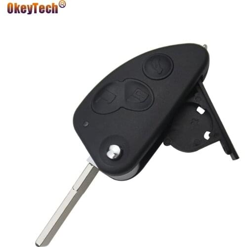 OkeyTech 3 Button Uncut SIP22 Blade Remote Car Key Case Shell Fob Key Combo Flip Fob Car Key Shell for Alfa Romeo 147 156 166 GT