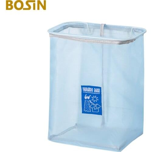 Foldable Wall-Mounted Mesh Laundry Basket Household Large Toy Organizer Snack Cabinet Bag Finishing