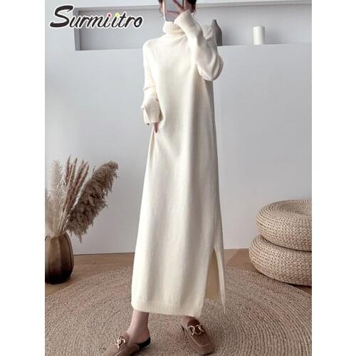 Модные трикотажные платья SURMIITRO China At AliExpress