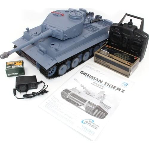 German Tiger Heavy-duty Remote Control Tank Smoke Rotating 320° Metal Rocker arm 2.4G 1:16 RC Military Model Tank kids Toys gift