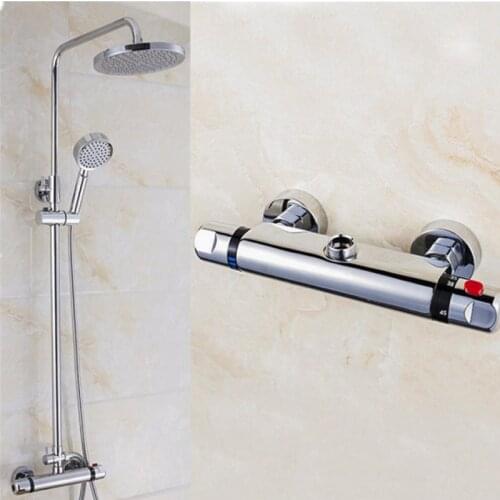 Bathroom Thermostatic Shower Mixer Valve Shower System Taps Chrome Finish Water Temperature Control Thermostat Shower Faucets