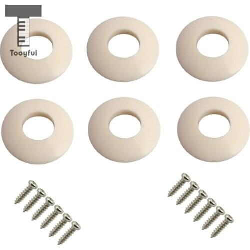 Tooyful 6pcs White Plastic Ferrules Washers Gasket for Open Gear Semiclosed Tuning Pegs Keys
