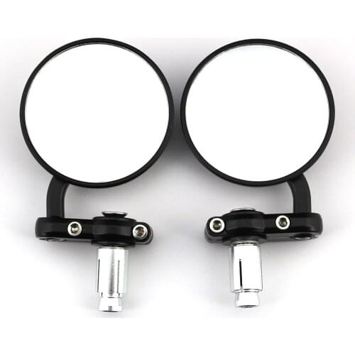 Motorcycle Handle Bar End Mirrors For Honda Suzuki Yamaha Kawasaki Ducati Black
