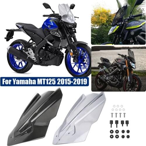 Tall Windshield Windscreen Wind Screen Shield Deflector for Yamaha MT125 MT 125 2015 2016 2017 2018 2019 Accessories