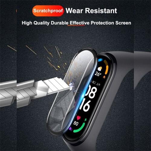 3PCS explosion-proof curved transparent high-definition tempered glass screen protector for Xiaomi Mi Band 6 smart watch Tool#p4
