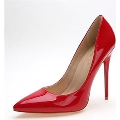 Brand Shoes Woman High Heels Women Shoes Pumps Stilettos Shoes For Women RED High Heels 11CM PU Leather Wedding Shoes
