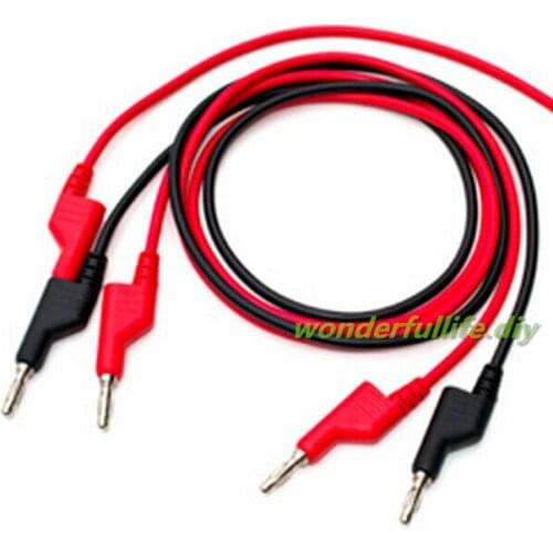 1 pair (2pcs) High quality Copper Dual 4mm banana plug silicone cable Voltage Test Cables 15A