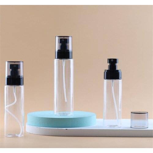 1PCs 100ML/120ML/150ML Plastic Spray Bottle Liquid PET Spray Empty Bottle Transparent Bottle Refill Clear Bottle With Black Cap