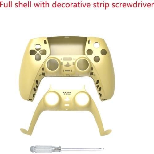 10 sets Game Controller Replacement Shell Case Set Front Cover Rear Cover For Sony PS5 Gamepad with Decorative Strip Screwdriver