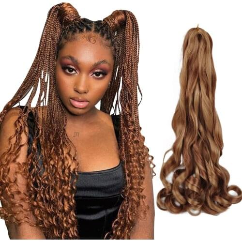 26inch Loose Wave Spiral Curl Braid Synthetic Hair Ombre Pre Stretched Crochet Braiding Hair For Women Extensions French Curls