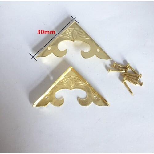 30MM Imitation gold wooden gift wrap angle Purses angle iron furniture Decorative accessories Wholesale