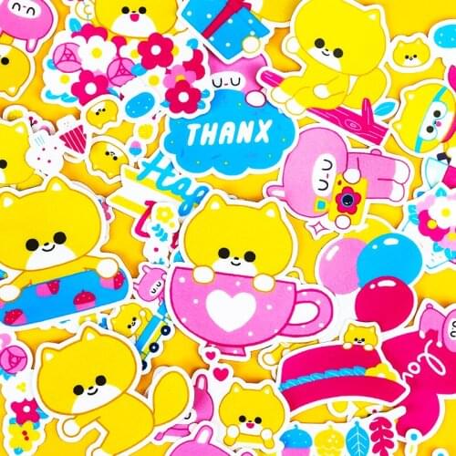 30pcs Creative Cute Self-made Cat and bunny stickers For Phone Car Case Waterproof Laptop Album diary Backpack Kids Toy Stickers