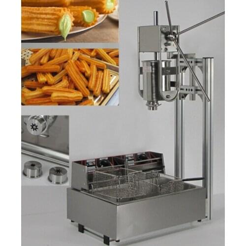 3L Capacity Spainish churros machine maker with 12L Deep Fryer making with three size churros model