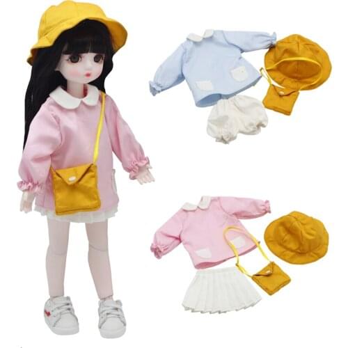 4Pcs（Skirt/Pant+Top+Hat+Bag）Doll Clothes Suitable for 30 Cm BJD Doll 1/6 Clothing Accessories Doll Fashion Dress Up Toy Princess