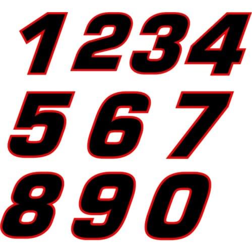 A0325# Various Sizes Removable Decal Racing Number 1 2 3 4 5 6 7 8 9 0 Car Sticker Waterproof Motorcycle Helmet Accessories