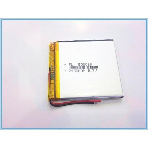 Free shipping 3.7 V lithium polymer battery 506065 't a MP5 GPS mobile power tablet 2450 mah