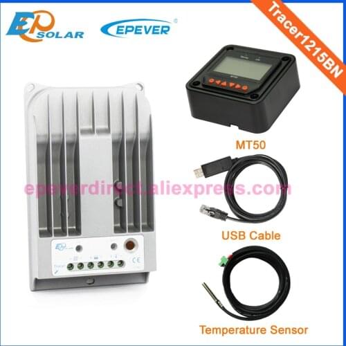 Free shipping regulator,Tracer1215BN MPPT EPEVER Solar regulator 10A 10amps USB cable temp sensor MT50 24V panel system