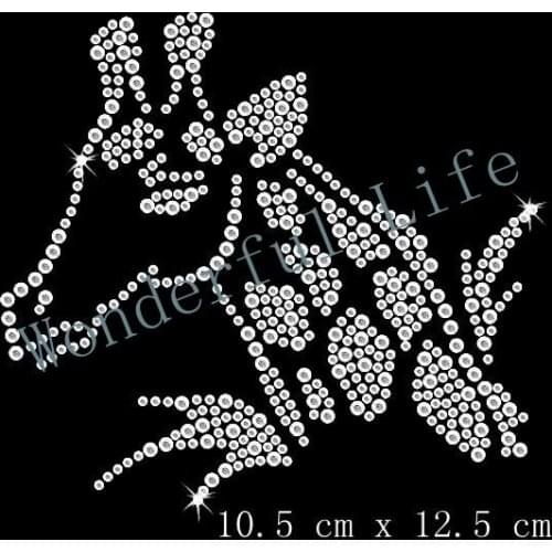 Free shipping Giraffe Hotfix Rhiestone Transfer