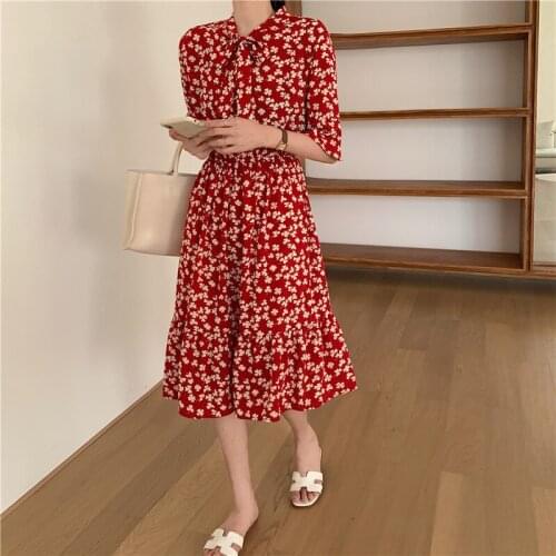 Bohemian Womens Dress Summer Fashion A-line Floral Chiffon Long Dresses Woman Short Sleeve Evening Maxi Dress