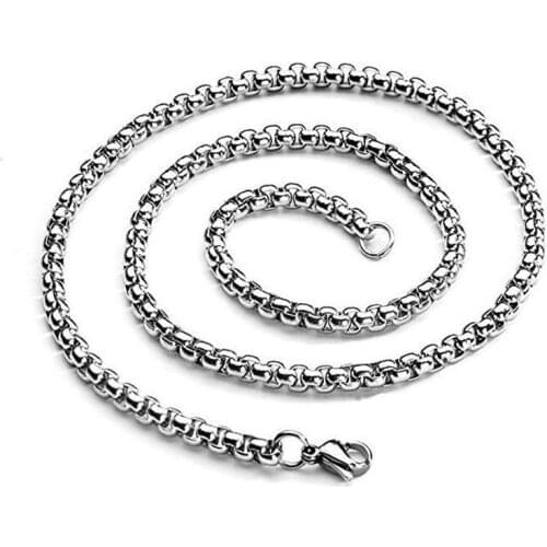 Simple 3--5mm Stainless Steel Cuban Link Chain Necklaces For Men Punk Jewelry Gold Black Tone Gifts Miami Curb Chain Wholesale