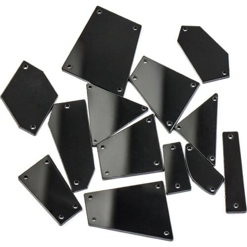 Black 30pcs/bag Acrylic Mirror Sew On Rhinestones Irregular Acryl Mirror Sew On Stones Crystal Strass