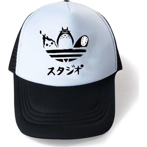 Design Harajuku Hat Cartoon Totoro Spirited Away Baseball Caps No Face Faceless Man Snapback Hats Women Anime Mesh Trucker Cap