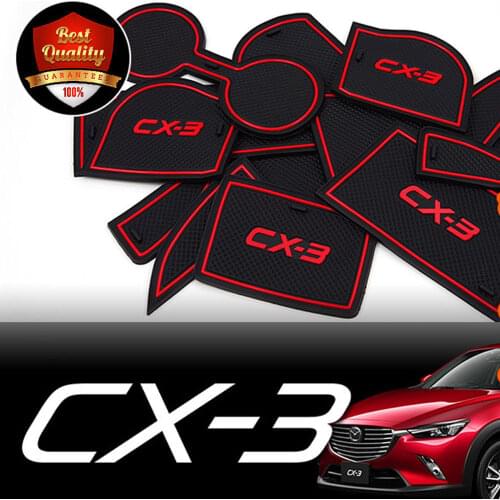 For Mazda CX-3 2015-2019 Gate slot mat CX3 Door groove mats Anti Slip Mat Pad/Cup 13pcs