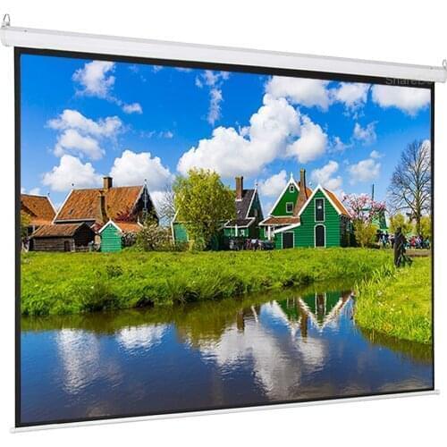 60-100 inch 4:3 Motorized Electric Projection Screen Auto HD Gray Fiber Glass Projector Screen for Home Theater Entertainment