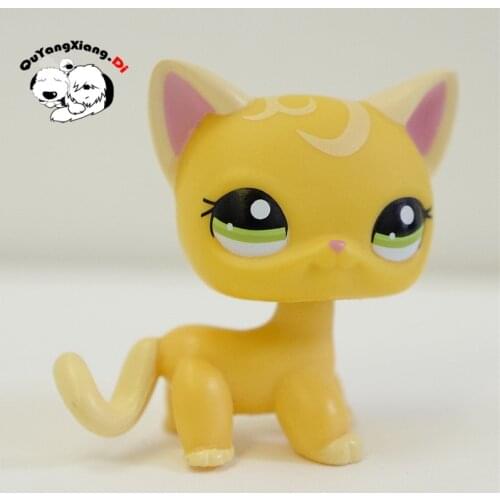 CWM081 Pet Shop Animal Yellow pattern kitten doll action Figure