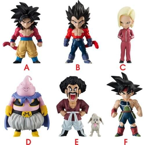 BANDAI Original Anime Dragon Ball Z Super Saiyan ADVERGE 7 Vegeta Burdock Majin Buu Son Goku Pvc Action Figure Model Toys