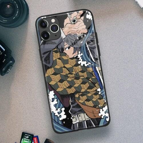 Giyu Tomioka Kimetsu No Yaiba Anime Soft TPU Glass Phone Case for IPhone SE 6s 7 8 Plus X Xr Xs 11 12 Mini Pro Max Samsung